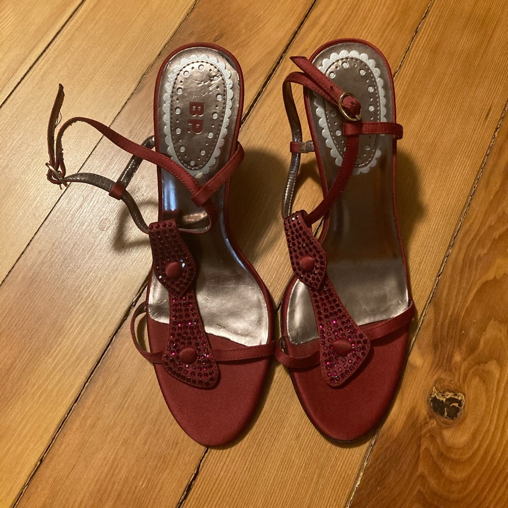 Never worn BP Nordstrom satin and rhinestone heels